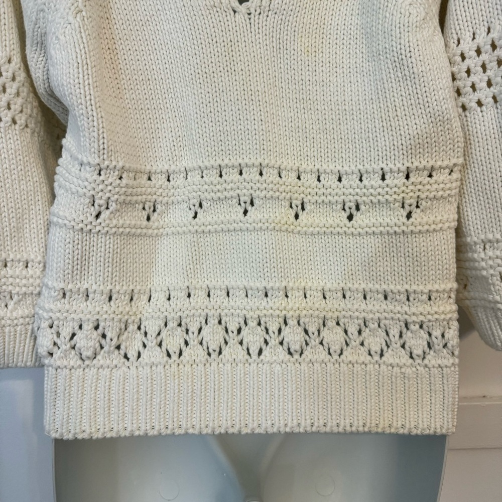 Ba&sh Miro Floral Embroidered Crochet Open Back 3/4 Sleeve Sweater Sz M - Picture 9 of 14
